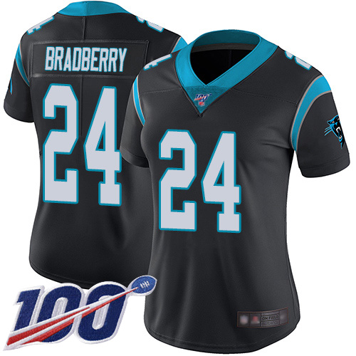 Carolina Panthers Limited Black Women James Bradberry Home Jersey NFL Football #24 100th Season Vapor Untouchable->carolina panthers->NFL Jersey